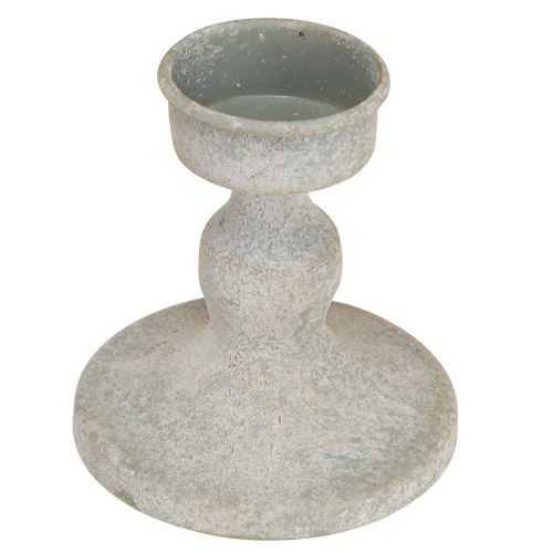 Artikel Deko Glas Pokal Vintage Optik aus Metall, grau, 8x15,5cm für Floristik & Dekoration
