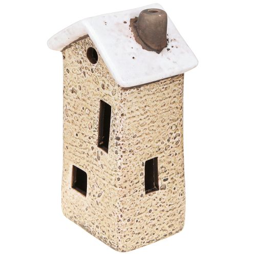 Artikel Deko Häuschen Keramik Creme Rot Grau 10/12/13,5cm 3 St - Skandinavische Winterdeko