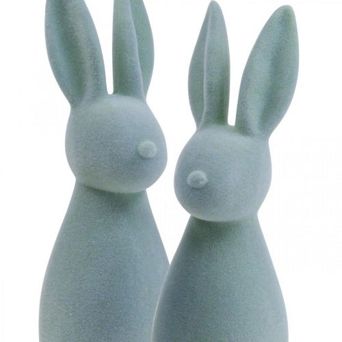 Artikel Deko Hase Deko-Osterhase Beflockt – 2. Wahl – Graugrün H29,5cm 2 St