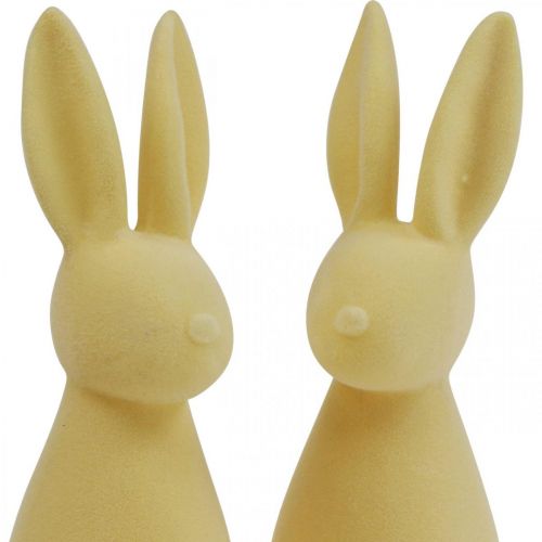 Artikel Deko Hase Deko-Osterhase – 2. Wahl – Beflockt Hellgelb H29,5cm 2 St
