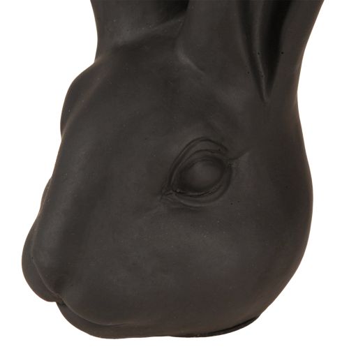 Floristik21 Deko Hasenkopf Osterdeko Schwarz matt 26cm Polyresin elegant modern