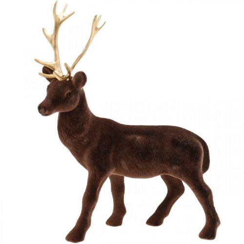 27cm-01848 Weihnachtsdeko stehend Rentier Deko-Hirsch Gold Floristik21.de Braun