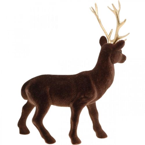 Artikel Deko-Hirsch stehend Braun Gold Rentier Weihnachtsdeko 27cm