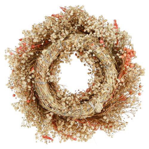 Artikel Deko Kranz Trockenblumen Orange Creme Ø25cm – stilvolle Boho Dekoration für Tür und Wand