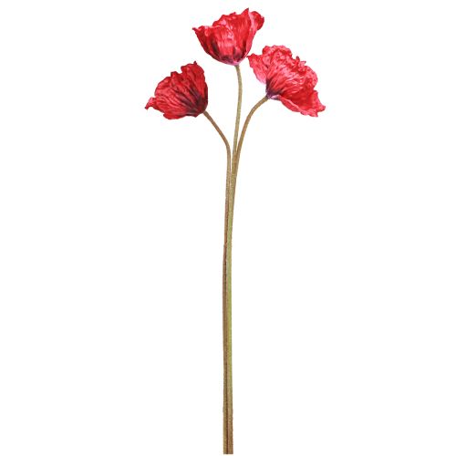 Artikel Deko Mohn Große Kunstblumen Rot 88cm 3er Set Mohnblumen für Floristen