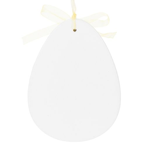 Artikel Deko-Ostereier zum Hängen Weiß, Gelb Holz Osterdeko Frühlingsdeko 6St
