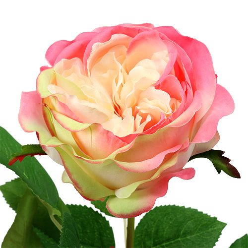 Rose pink Satinrose Dekorose Kunstrose Dekoblume Seidenrose 