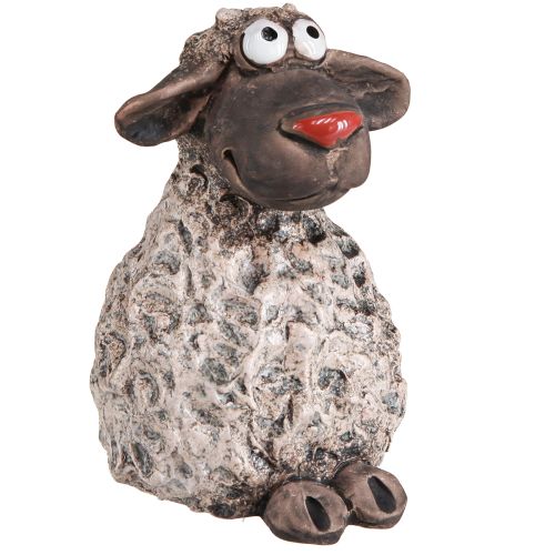 Floristik21 Deko Schafe Keramik Osterfiguren Braun 13,5cm Set - Charmanter Oster-Dekoartikel