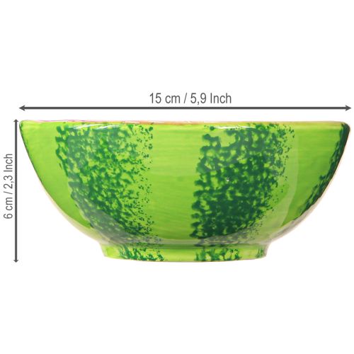 Artikel Deko Schale Keramik Wassermelonen-Optik 15cm Sommerdeko Highlight