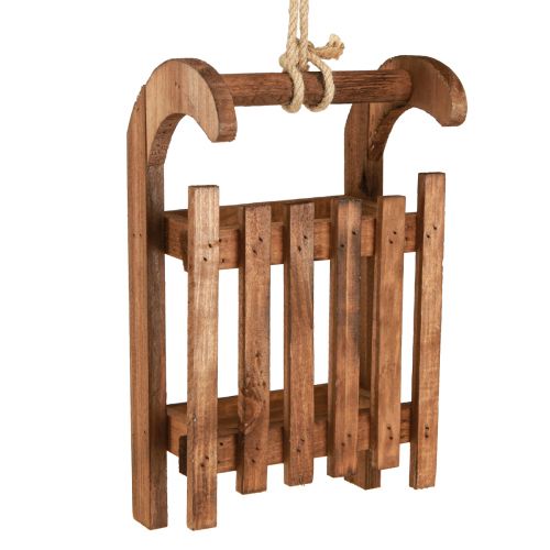 Floristik21 Deko Schlitten Braun aus Holz 30x18x12cm – Weihnachtsdeko, Winterdeko, Festliche Tischdekoration