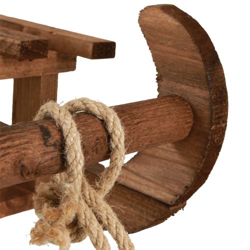 Artikel Deko Schlitten Braun aus Holz 30x18x12cm – Weihnachtsdeko, Winterdeko, Festliche Tischdekoration