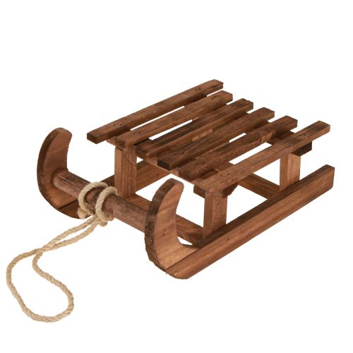 Artikel Deko Schlitten Braun aus Holz 30x18x12cm – Weihnachtsdeko, Winterdeko, Festliche Tischdekoration