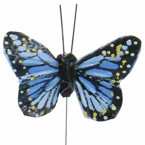 Artikel Deko-Schmetterlinge am Draht bunt 5,5cm 24St