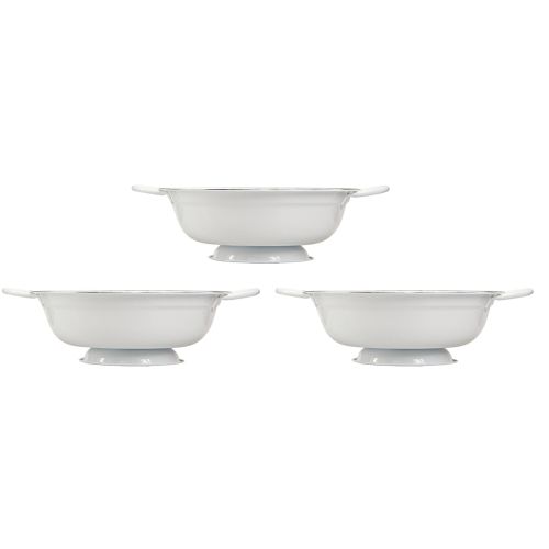 Artikel Deko Schüssel Metall Weiß Schwarz Ø20,5cm 3St Vintage Stil, Tischdekoration