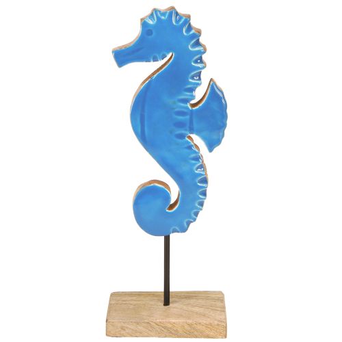 Deko Seepferdchen Holz Tischdeko Blau Maritim 28cm