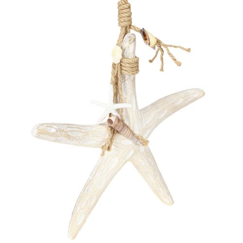 Artikel Deko Seestern zum Hängen - Maritime Deko aus Holz, Weiß, 30cm
