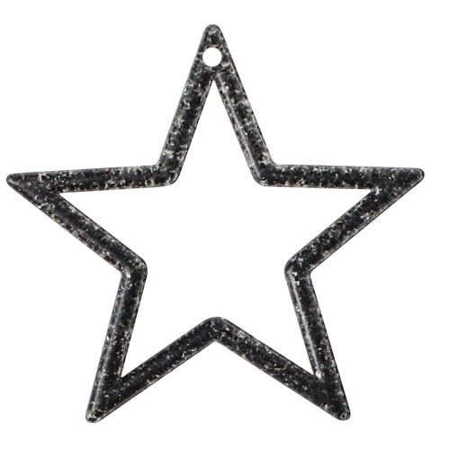 Artikel Deko Stern Schwarz Glitter Tischdeko Weihnachten 4,5cm 120 Stück festlich