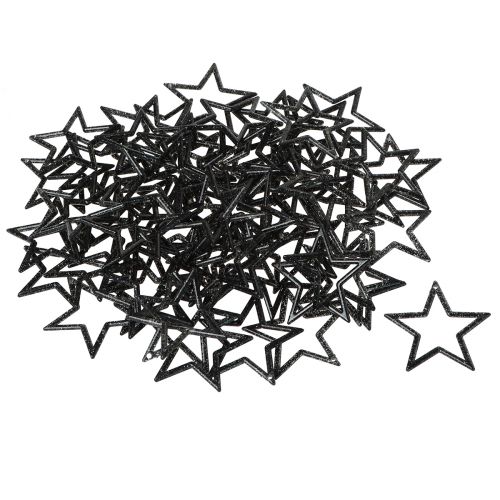 Artikel Deko Stern Schwarz Glitter Tischdeko Weihnachten 4,5cm 120 Stück festlich