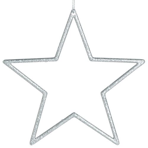 Artikel Deko Stern Silber Glitter Weihnachtsbaumschmuck Ø12cm 12 Stück Set