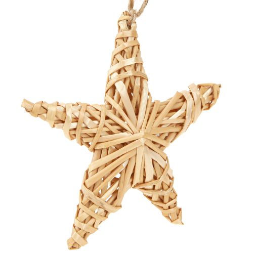 Deko Sterne aus Rattan Natur 11cm Baumschmuck 6 St für Weihnachten