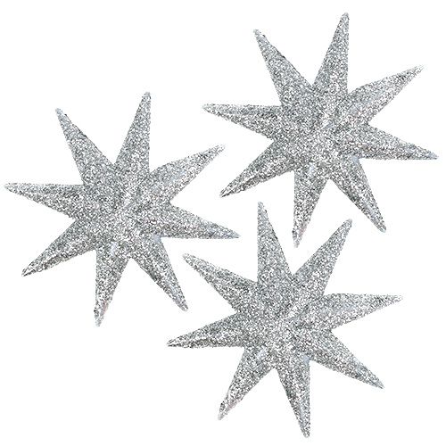 Floristik21 Deko-Sterne Silber Ø5cm 20 St