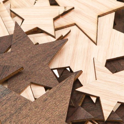 Artikel Deko Sterne Weihnachten Natur Braun Ø3,5–5,5cm 48er-Set für festliche Stimmung