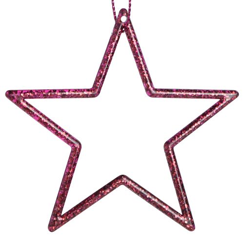 Artikel Funkelnde Berry Glitter Weihnachtssterne 7,5cm zum Hängen 40er-Set