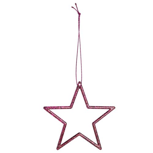 Artikel Funkelnde Berry Glitter Weihnachtssterne 7,5cm zum Hängen 40er-Set