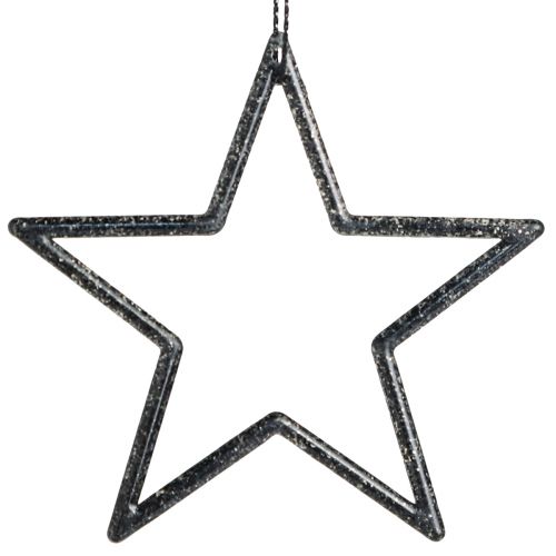 Artikel Deko Sterne zum Hängen Schwarz Glitter Ø7,5cm 40 Stück für festliche Akzente
