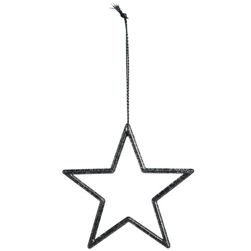 Artikel Deko Sterne zum Hängen Schwarz Glitter Ø7,5cm 40 Stück für festliche Akzente