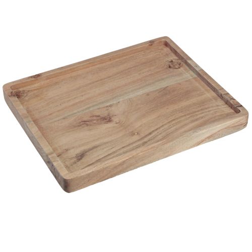 Artikel Akazienholz Tablett rechteckig Natur, Deko- und Serviertablett, Schnittfest, 30x25 cm