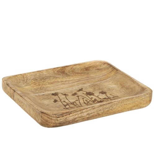 Artikel Deko Tablett Holz Blumenmuster Mangoholz 20x15,5cm vielseitig kombinierbar