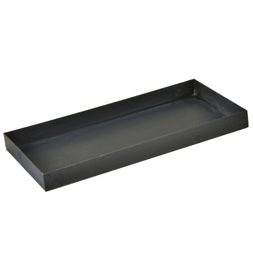 Großhandel Deko Tablett Metalltablett Schwarz Grau Gewaschen 30×15cm – Modernes Highlight