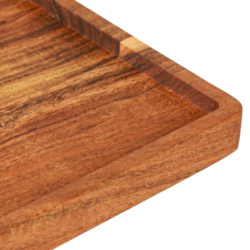 Artikel Deko Tablett aus Akazienholz geölt 30x25cm, Serviertablett hochwertig, Landhausstil