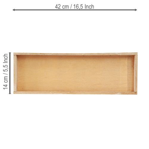 Artikel Deko Tablett Holz Vintage Natur 42x14x3cm 3St - Kreative Tischdeko für Floristen