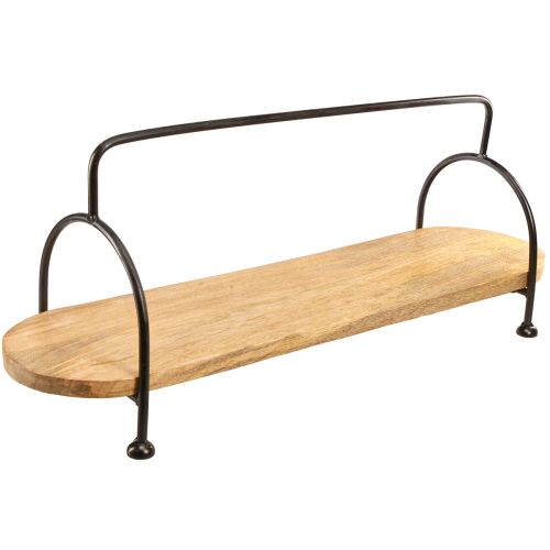 Artikel Deko Tablett länglich oval Holztablett Griff 70cm modern