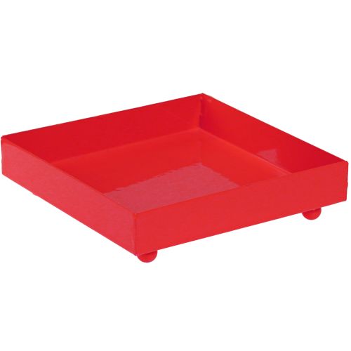 Großhandel Deko Tablett quadratisch Rot Metall 15x15cm 2St für Dekoration und Kerzen