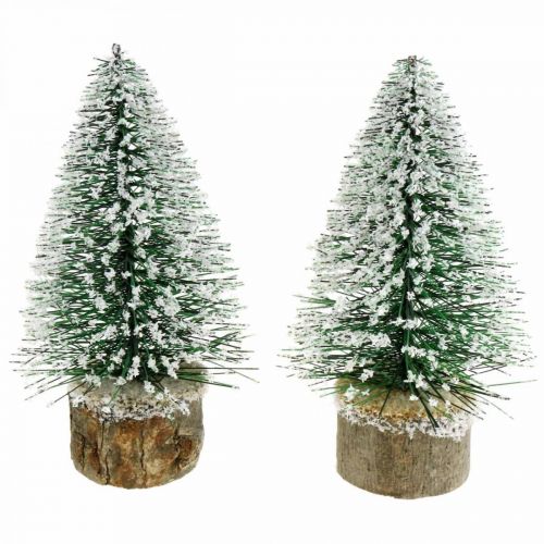 Floristik21 Weihnachtliche Dekoration, Deko-Tannenbaum, Mini-Tanne Grün beschneit H15cm Ø9,5cm 6St