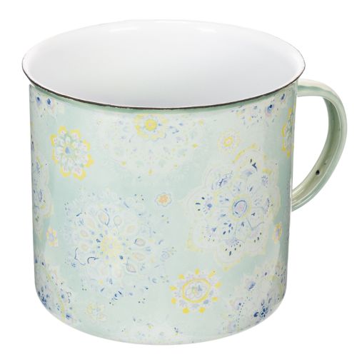 Deko Tasse Pflanztopf Mandala emailliert Ø13cm H12cm einkaufen | Floristik21.de
