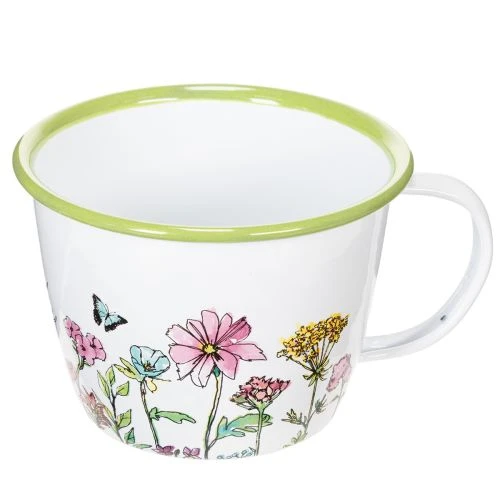 Deko Tasse Pflanztopf emailliert Ø11cm H8cm | Floristik21.de