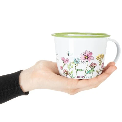 Deko Tasse Pflanztopf emailliert Ø11cm H8cm | Floristik21.de