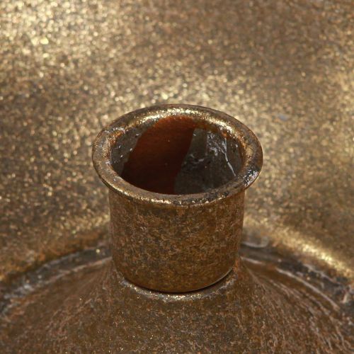 Floristik21 Deko Tasse mit Kerzenhalter Gold Ø17cm für Stabkerzen im Glam Look