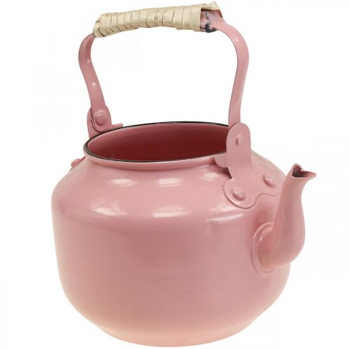 Floristik21 Deko Teekessel Pflanzgefäß Metall Altrosa Ø8,6cm H16cm