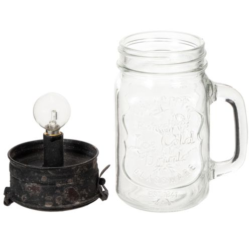 Deko-Trinkglas mit LED Lampe Ø8cm H16cm | Floristik21.de