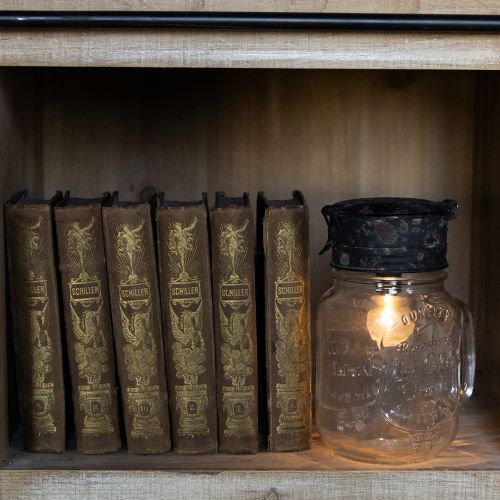 Deko-Trinkglas mit LED Lampe Ø8cm H16cm | Floristik21.de