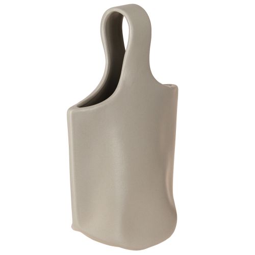 Floristik21 Deko Vase Keramik Tasche Grau Shopper 19×4,5×33 cm