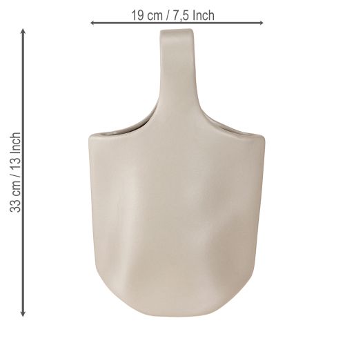 Artikel Deko Vase Keramik Tasche Grau Shopper 19×4,5×33 cm