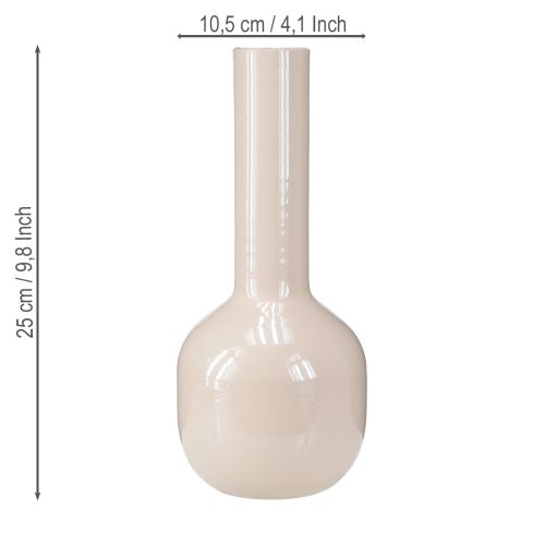 Artikel Deko Vase Metall Braun Cappuccino Emaille H25,5cm Tischdeko