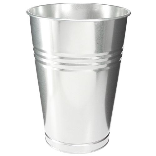 Artikel Deko Vase Metall Silber 34cm - Elegante Blumenvase Konisch