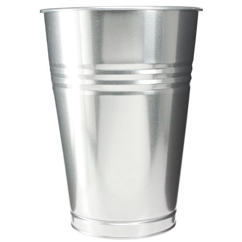 Artikel Deko Vase Metall Silber 34cm - Elegante Blumenvase Konisch